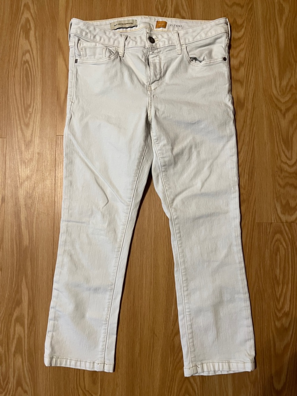 Anthropologie Pilcro and the Letterpress Stet Cream Cropped Jeans, size 30